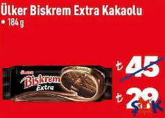 ÜLKER BİSKREM EXTRA KAKAOLU BİSKÜVİ 184 G